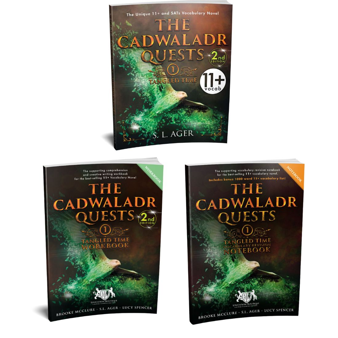 The Cadwaladr Quests: Tangled Time 11+ Vocabulary Novel, Supporting Workbook and 11+ Vocabulary Revision Notebook BUNDLE