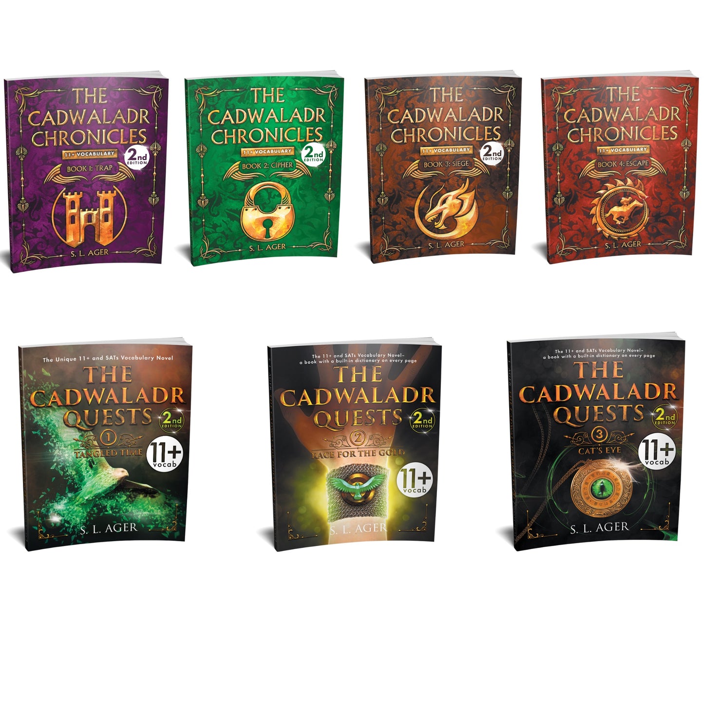 Seven-book 11+ reading bundle – The Cadwaladr Chronicles and Cadwaladr Quests for advanced vocabulary, SPaG and comprehension through story