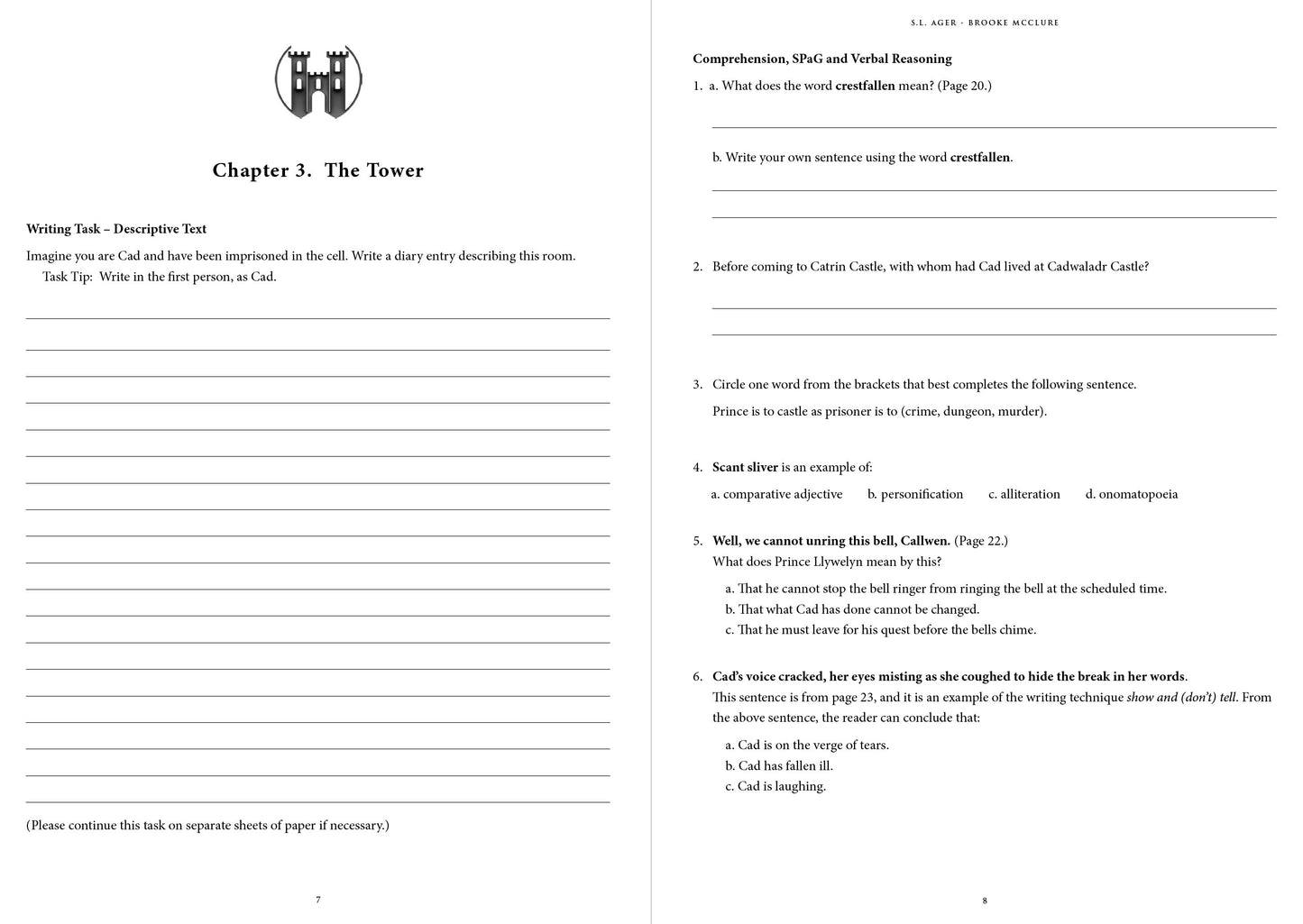 look inside The Cadwaladr Chronicles: Trap Supporting 11+ Vocabulary, Comprehension, Verbal Skills and Creative Writing Workbook