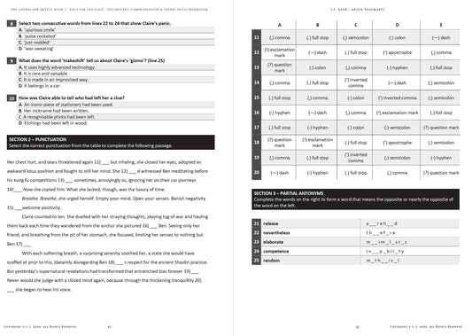 look inside 11+ Vocabulary, Comprehension, SPaG and Verbal Skills Standalone Workbook 2