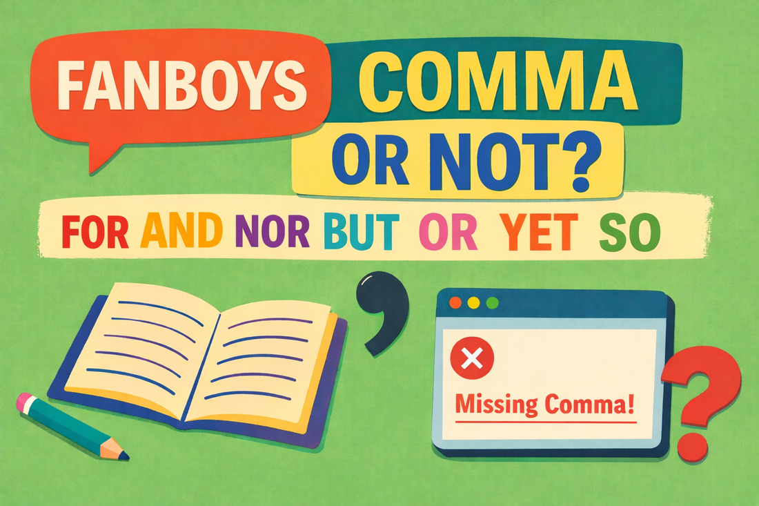 FANBOYS comma rule 11+ grammar blog image